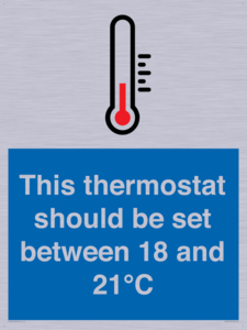 This thermostat should be set between 18 and 21°C